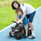 Aosom Kids Sliding Ride-On 4 Wheel ATV - Black-Seat Dimension: 11"L x 6.25"W x 1.25"H 