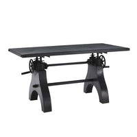 Modway Genuine 60" Crank Adjustable Height Dining Table and Computer Desk - Black-Industrial Dining Table and Computer Desk