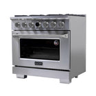 Kucht 36" KXP Series Dual Fuel Range Natural Gas - Stainless Steel-Stainless Steel range with professional Gold handle will help you create the ultimate cooking experience