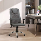 Vinsetto High Back Mesh Computer Desk Chair with Armrests - Grey-Height adjustment with pneumatic control