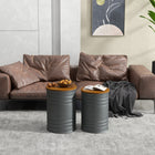 HOMCOM Nesting Tables - Grey-Fir wood top and galvanized sheet frame with painting finish ensure solid structure and are easy to clean