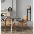 Manhattan Comfort Paragon 17.52" Industry Chic Dining Chair - Nature and Oatmeal - Set of 4-Fine Natural Cane Made from Authentic Wooden Rattan