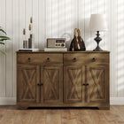 HOMCOM 47.6" L Sideboard Buffet Cabinet with Storage - Tan-Fitted with particleboard, smooth surface is easy to wipe clean when there are spills or messes