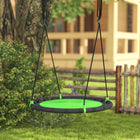 Qaba Kids Saucer Tree Swing - 39" Round - Green-Texteline material is waterproof, easily washable 