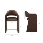 Modway Talia 37" Vegan Leather Counter Stool - Espresso-Curved Back Barrel Design