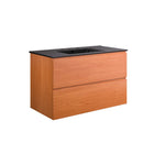Modway Scenic 36" Wall-Mount Bathroom Vanity - Cherry/Black-Wall-Mount Bathroom Vanity Cabinet