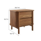 Modway Cadence 2-Drawer Nightstand - Walnut-Rubberwood, Particleboard, MDF Construction