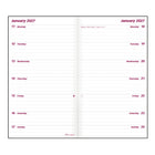 Brownline 2027 Two-Week Planner with Stitched Binding - 6" x 3-1/2" - Black-Stitched binding with soft lizard cover