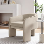 Modway Greer Performance Velvet Upholstered Accent Armchair - Almond-3-Leg Design