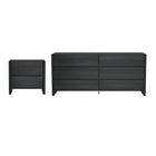 Manhattan Comfort Linda Modern 2-Piece Dresser and Nightstand Set - Charcoal Grey-Modern 2-Piece Double Dresser and Nightstand for Bedroom and Living Room Use