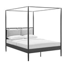 Modway Marlowe 4-Poster Canopy Metal Queen Platform Bed - Charcoal-Assembly Required