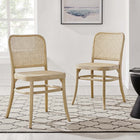 Modway Winona Wood Dining Side Chair - Grey - 2 Pack-Includes Non-Marking Foot Caps