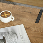 HOMCOM Rustic Coffee Table with Steel Legs - Natural Wood Finish-Colour: Natural Wood