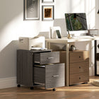 Vinsetto Mobile 2-Drawer Letter/A4 Filing Cabinet with Wheels - Grey-Compact design makes it suitable for next to or under your computer and writing desk
