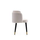 Manhattan Comfort Zephyr 21.65" Modern Velvet Upholstered Dining Chair - Cream-Standard 4-Leg Base