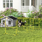 PawHut Dog Training Agility Gear 4-Piece Set with Carrying Bag - Yellow-Jumps are 37" wide and feature heights that can be adjusted 