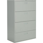 Staples Lateral File Cabinet, 4-Drawer, Grey-Accommodates letter- and legal-size files