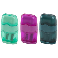 Merangue 2-in-1 Sharpener & Eraser - Assorted-2-in-1 design: includes both pencil sharpener and eraser in one unit