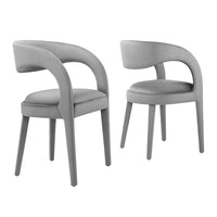 Modway Pinnacle Performance Velvet Dining Chair - Grey - 2 Pack-Modern Dining Chair Set