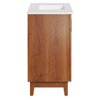 Modway Miles 36" Bathroom Vanity - White/Walnut-Non-Marking Foot Caps