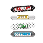 Ashley Productions Magnetic Die-Cut Timesavers & Labels - Months of the Year - Black and White - 3 Pack-Write-on/wipe-off surface