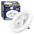Bell + Howell 10.1" Socket Air Light RGB Ceiling Fan with Remote Control-Super bright light and ceiling fan- up to 2100 lumens of LED light