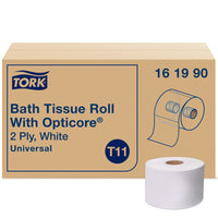 Tork Universal Bath Tissue Roll with OptiCore - 2-Ply - 865 Sheets/Roll - 36 Pack-Quality tissue is 100% recycled and 25% PC exceeding EPA guidelines for post-consumer waste. 