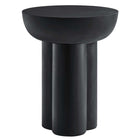 Modway Caspian Round Concrete Side Table - Black-Contemporary Modern Side Table