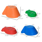 Outsunny Balance Stepping Stones Non-slip Obstacle Course - Multicoloured - Set of 11-Anti-slip bottom to prevent injuries 