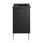Modway Alchemist 36" Bathroom Vanity - Black-Tapered Metal Legs