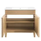 Modway Render 36" Bathroom Vanity - Oak/White-Ceramic Sink Basin
