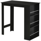 HOMCOM Modern Bar Table for Kitchen, Dining Room, Living Room - Black-3-tier shelf provides ample storage for keeping things within reach