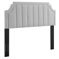 Modway Alyona Channel Tufted Performance Velvet Twin Headboard - Light Grey-Channel Tufted Twin Headboard