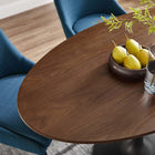 Modway Lippa 48" Oval Wood Dining Table - Black Walnut-Seats 4