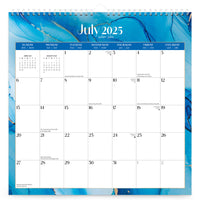 BrownTrout 2026 Hanging 18-Month Monthly Square Wire-O Calendar Sticker Sheet - Crackled Blush - 12" x 12" -Personalized Stickers - Customizable stickers in a variety of shapes and colors, which can be used for important dates and appointments, and repositioned to a new date