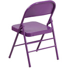 Flash Furniture HERCULES ColourBURST Series Impulsive Purple Triple Braced & Double-Hinged Metal Folding Chair-18 Gauge Steel Frame