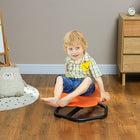 Qaba Flower-Shaped Kids Swivel Chair for Training Body Coordination - Orange-Promotes balance for the left and right brain 