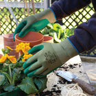 SHOWA Microporous Sustainable EBT Embossed Nitrile Glove - Poly Knit Liner - Green - Medium -Ergonomic design hand mold that replicated the natural curvature of the hand