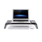ShoppingAll Premium Ergonomic Monitor Stand Riser - Black-The stand measures 22.2" x 9.5" x 3.6" / 56.4 x 24.1 x 9.1cm, ideal size for a PC monitor, computer, printer, laptop, TV and LCD display