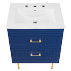 Modway Daybreak 24" Bathroom Vanity - Blue/White-Spacious Drawers