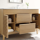 Modway Render 48" Single Sink Bathroom Vanity - Oak/White-MDF and Particleboard