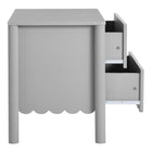 Modway Emmeline Scalloped 2-Drawer Nightstand - Light Grey-7