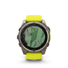 Garmin fēnix 8 - Solar Outdoor Recreation/Adventure Watches - 51 mm - Sapphire, Titanium with Amp Yellow/Graphite Silicone Band-Navigate the outdoors with superior positioning accuracy, thanks to multi-band GPS with SatIQ™ technology plus built-in sensors for 3-axis compass, gyroscope and barometric altimeter