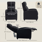 HOMCOM Push Back Recliner with Padded Seat for Home Theater - Black-Breathable and low-maintenance linen-look fabric ensures a comfortable experience