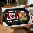 Frameworth Official FIFA World Cup 2026 Canada Flag & Trophy Framed Print - 15" x 24"-9