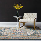 Modway Tribute Diantha Distressed Vintage Floral Vintage Medallion Area Rug - 5 ft W x 8 ft L - Multicolor-Tight Low Pile Weave