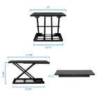 Mount-It! 32" Height Adjustable X-Lift Standing Desk Converter - Black-Lift Mechanism: Gas spring arm for lift assistance