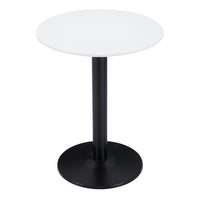Zuo Alto Bistro Table - White/Black-Painted MDF round shape tabletop