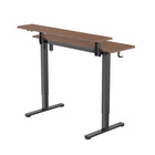 Uplite Electric Height Adjustable Standing Desk with Adjustable Shelf Desktop - Brown-Part of the desktop can be raised into a shelf or moved down converting into a flat desktop surface