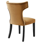 Modway Curve Performance Velvet Dining Chairs - Cognac - 2 Pack-Assembly Required